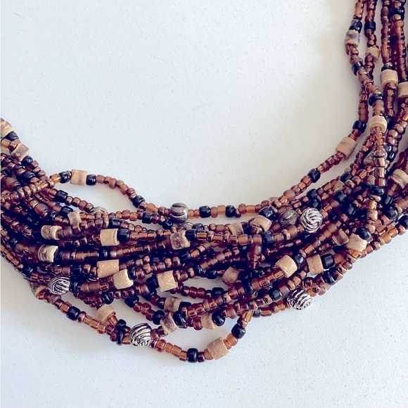 BOHEMIAN Beaded Multi strand Necklace - Picture 2 of 6